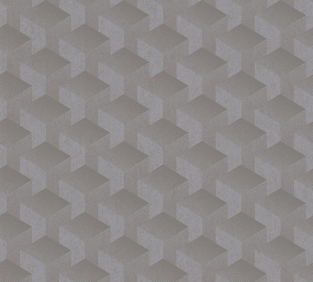 GRAFISCH BEHANG | 3D - midden grijs - A.S. Création Profitex 2