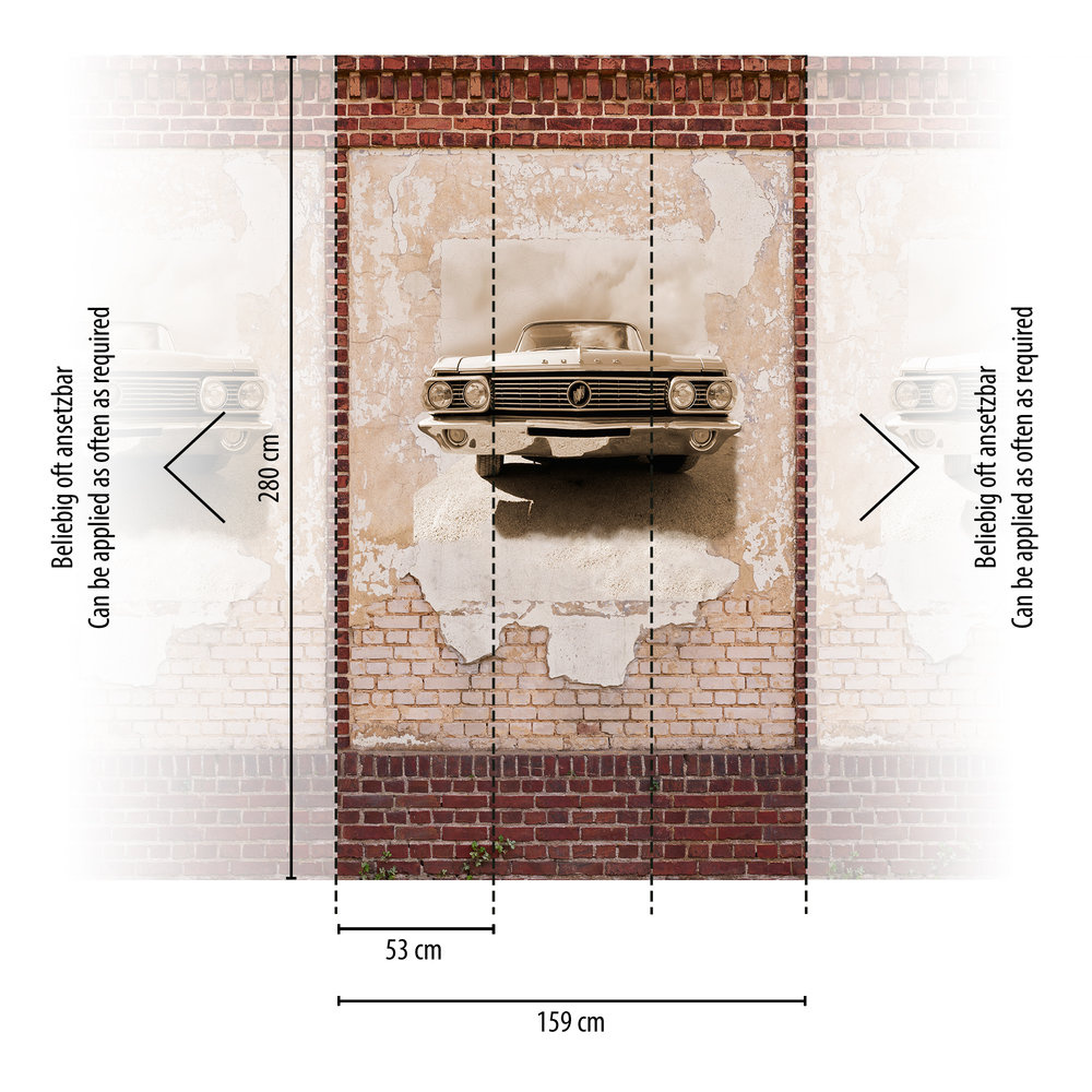 Livingwalls The Wall II - Bruin - Stenen Muur - 392431 afbeelding