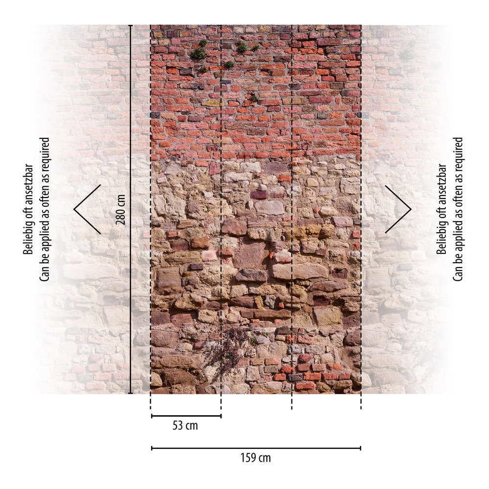 Livingwalls The Wall II - Rood - Steenlook - 392461 afbeelding