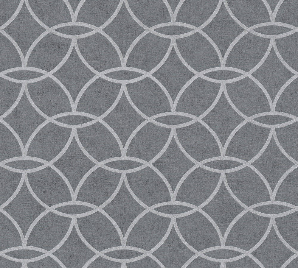 GEOMETRISCH DESIGN BEHANG | Grafisch - grijs zilver - "Architects Paper" A.S. Création Villa