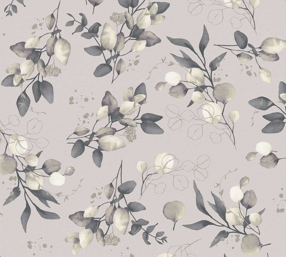 EUCALYPTUS TAKKEN BEHANG | Engelse Style - Beige Zwart Creme Goud - A.S. Création Pure Elegance