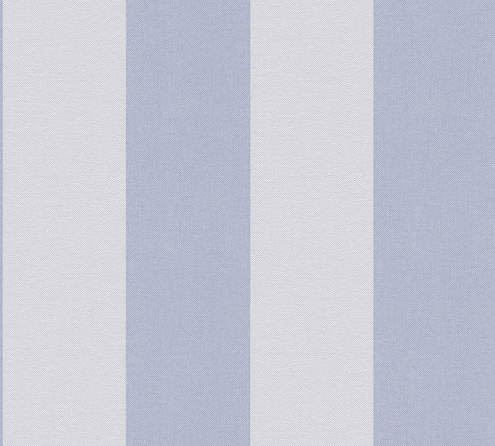 STREPEN BEHANG | Linnenstructuur - Paars/blauw Off-White - A.S. Création Pure Elegance