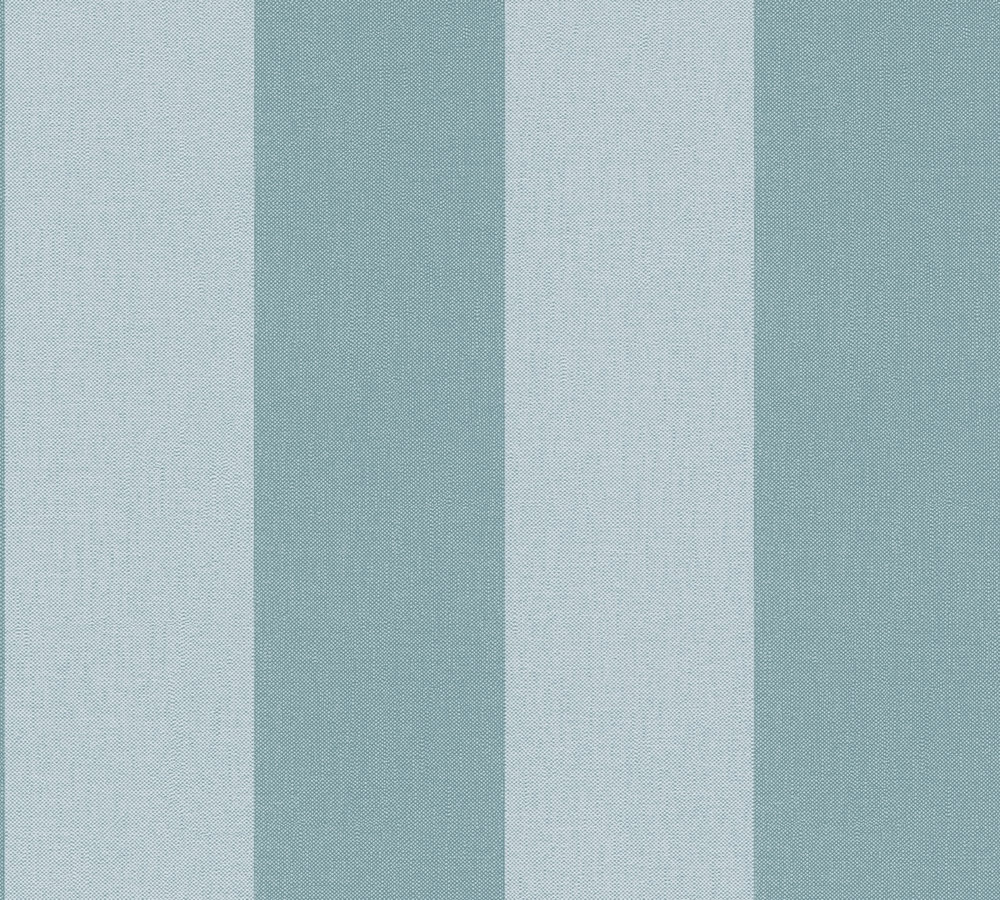 STREPEN BEHANG | Linnenstructuur - Blauw Turquoise - A.S. Création Pure Elegance