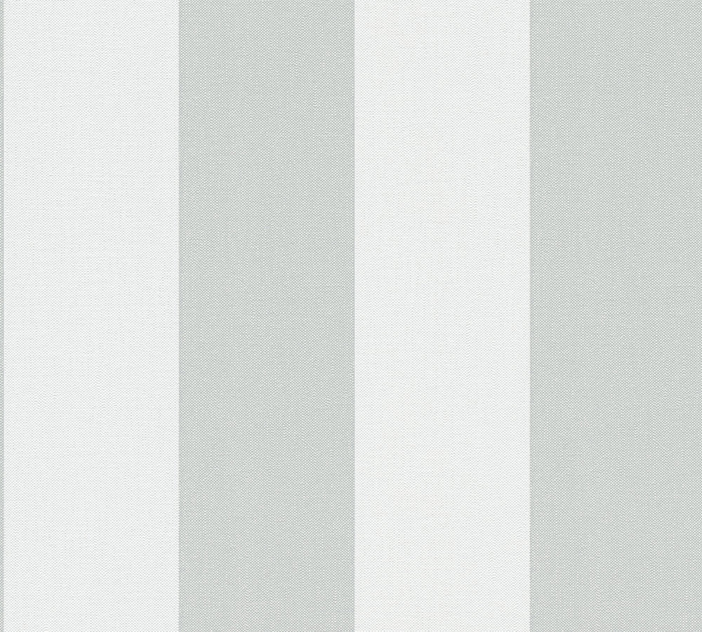 STREPEN BEHANG | Linnenstructuur - Wit Grijs - A.S. Création Pure Elegance