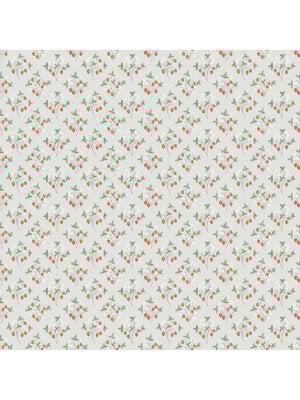 Dutch Wallcoverings Rosenlycka - Strawberries Beige/Red - Beige/Rood