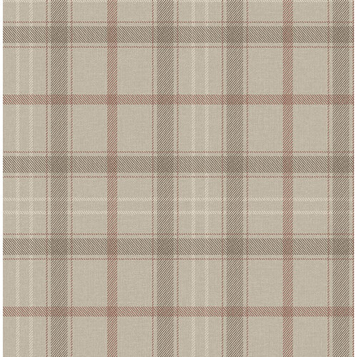 Dutch Wallcoverings Sauvage Ruit - Beige/Rood