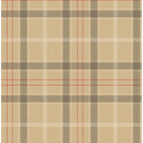 Dutch Wallcoverings Sauvage Ruit - Beige/Rood