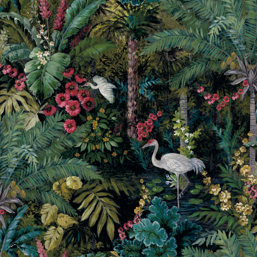 Dutch Wallcoverings Cascading Gardens - Masoala - Black afbeelding