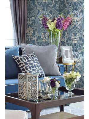 Dutch Wallcoverings British Heritage Bloem - Blauw Dutch Wallcoverings British Heritage Bloem - Blauw