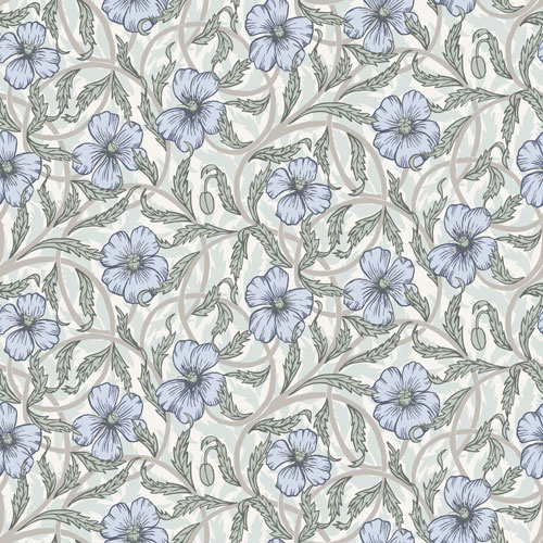 Dutch Wallcoverings Lyckebo - Poppy Blue - Blauw