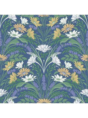 Dutch Wallcoverings Sunnano - Värmdö Blue/Yellow - Blauw/Geel