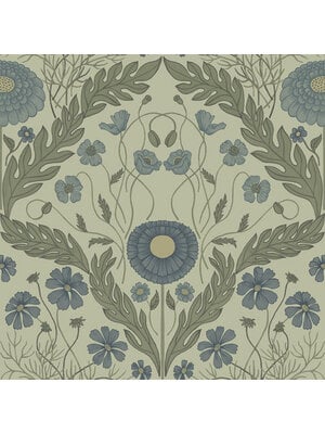 Dutch Wallcoverings Blomstermala - Marguerite Bl/Grn - Blauw/Groen