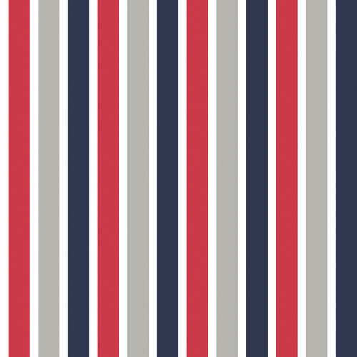 Dutch Wallcoverings Joy - Strepen - Blauw/Rood/Grijs