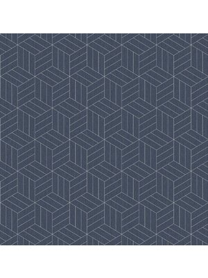 Dutch Wallcoverings Euphorie - Dessin - Blauw/Zilver