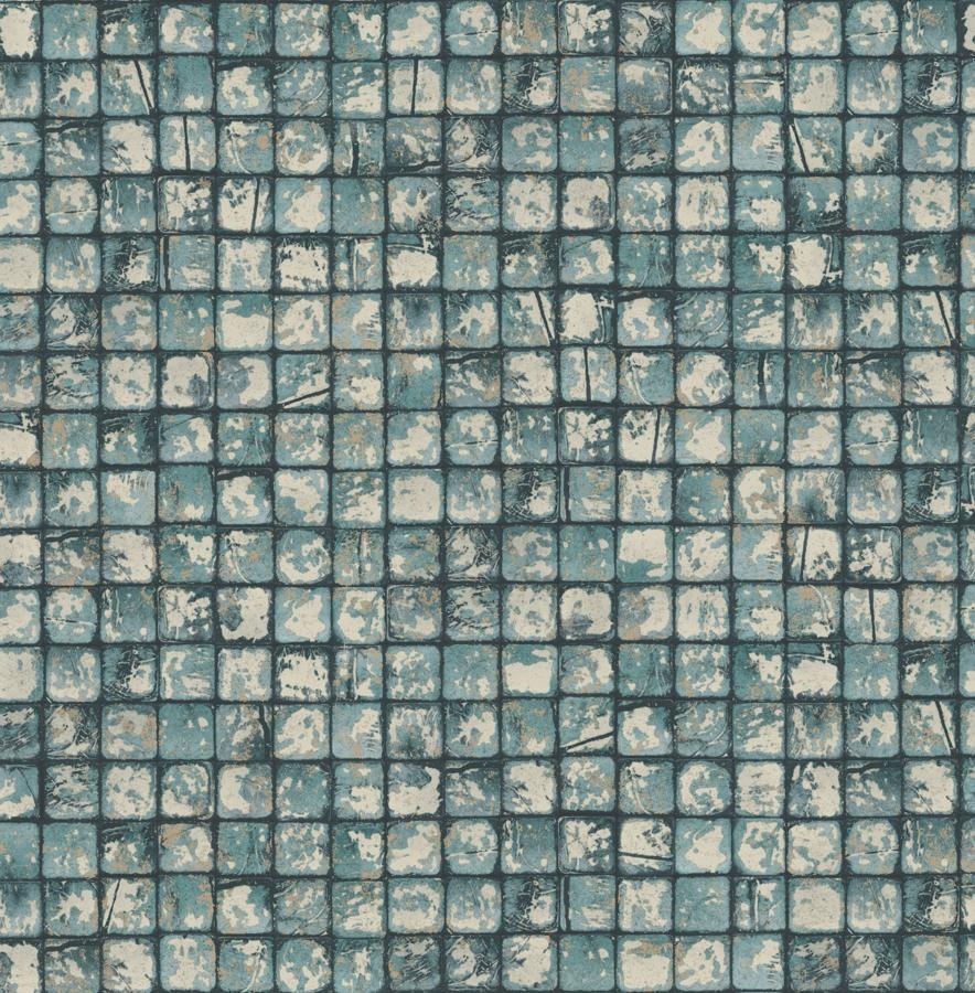 Dutch Wallcoverings Arber - Kingsley Indigo - Blauwgroen afbeelding