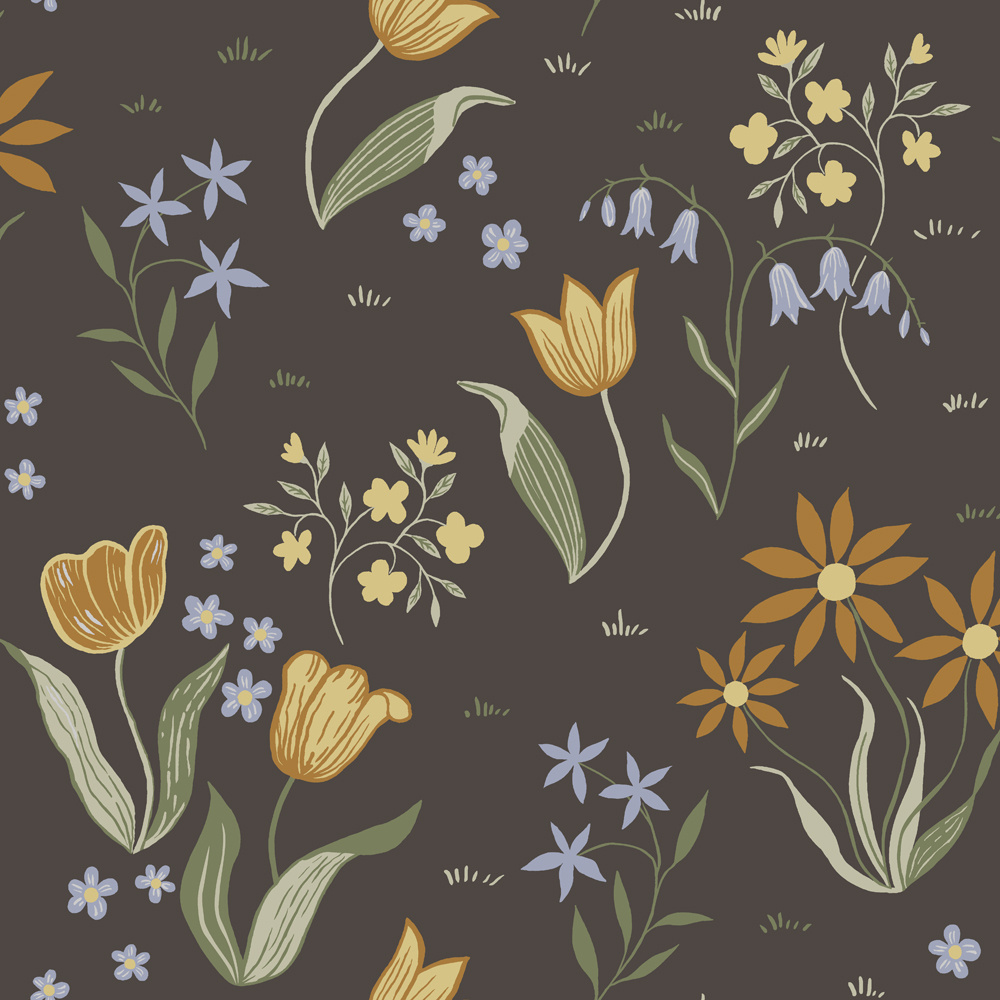 Dutch Wallcoverings Langenas - Tulpandans Brown - Bruin afbeelding