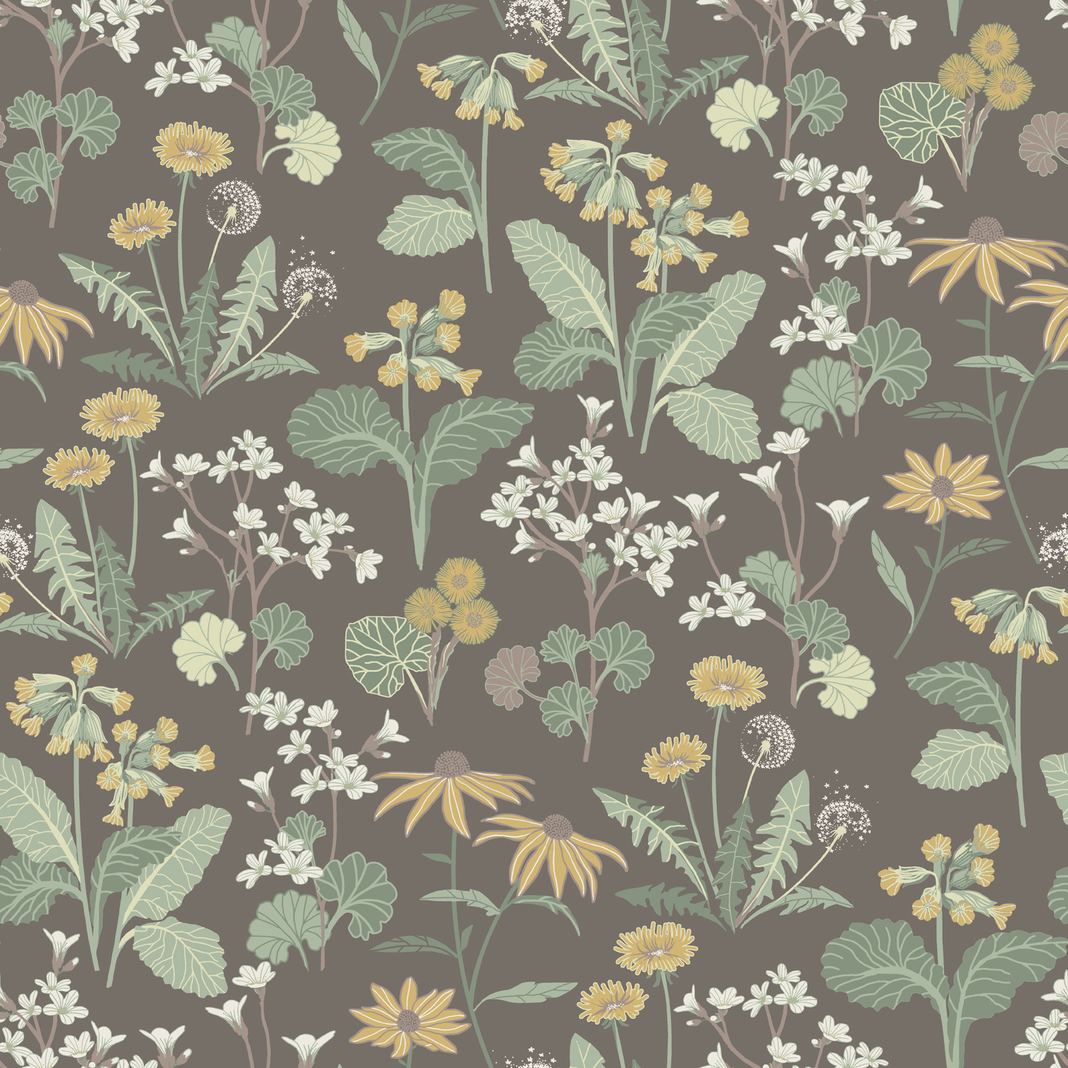 Dutch Wallcoverings Ortagard - Magdalena Brown - Bruin afbeelding