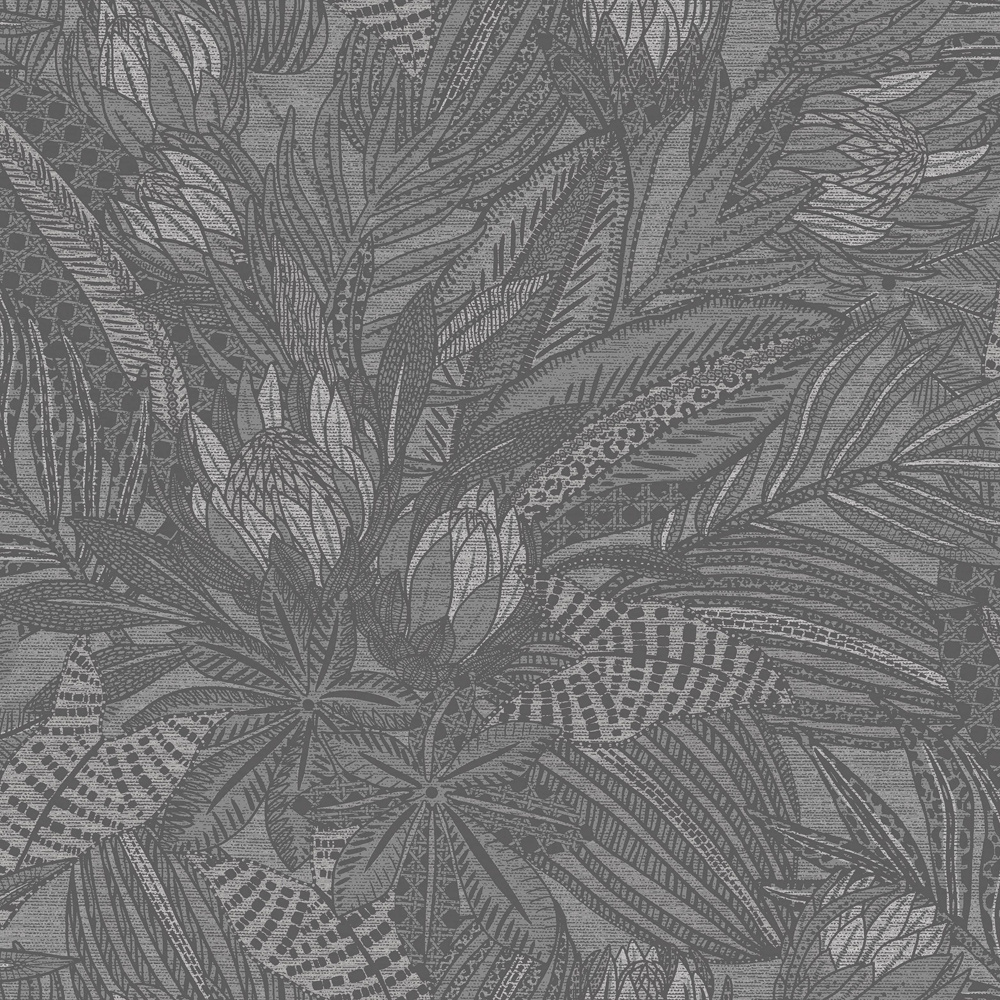 Dutch Wallcoverings Alchemy - Susara - Charcoal afbeelding