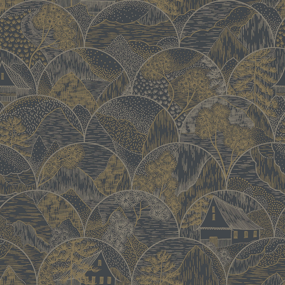 Dutch Wallcoverings Alchemy - Teshio - Charcoal afbeelding