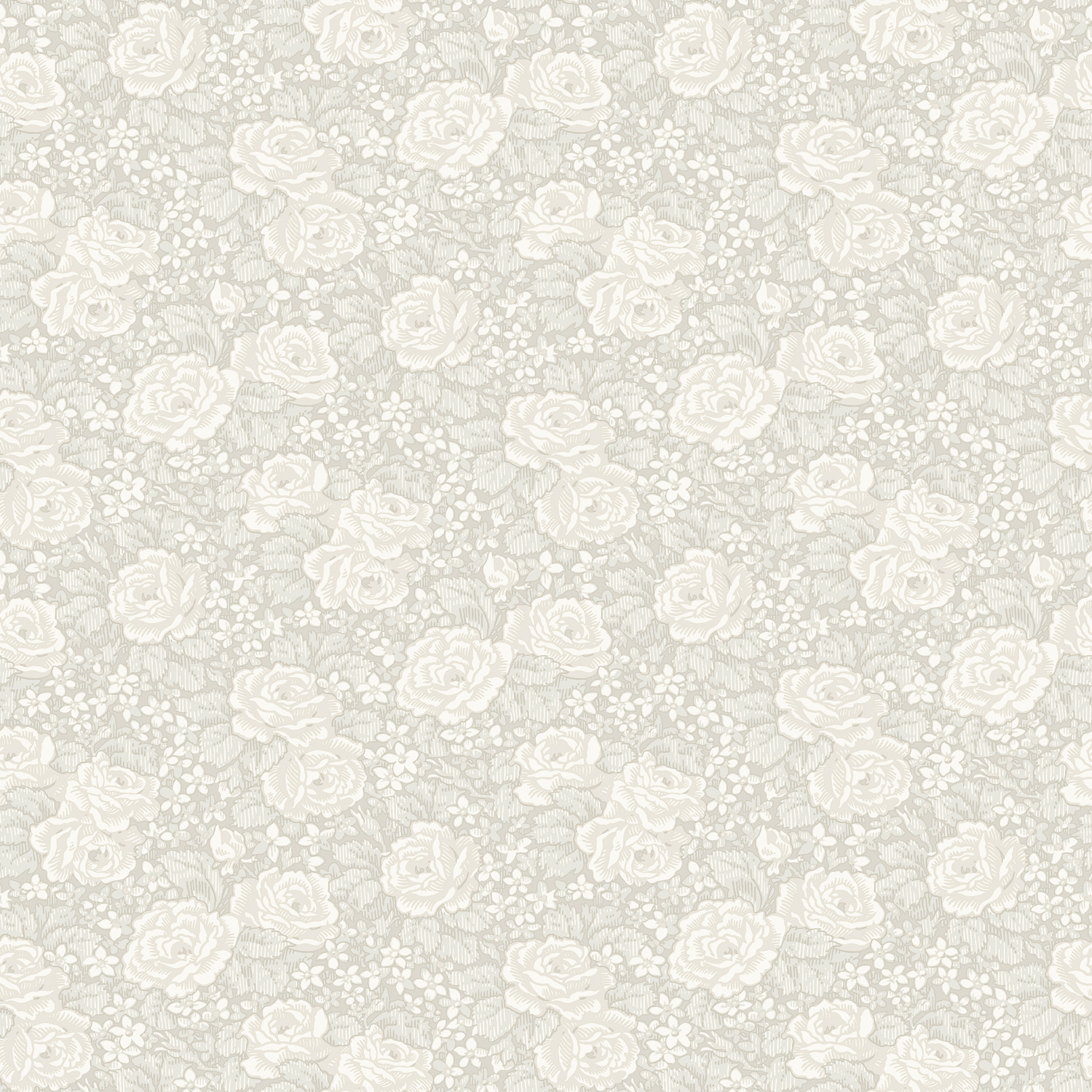 Dutch Wallcoverings Rosenlycka - Roses Cream - Creme afbeelding