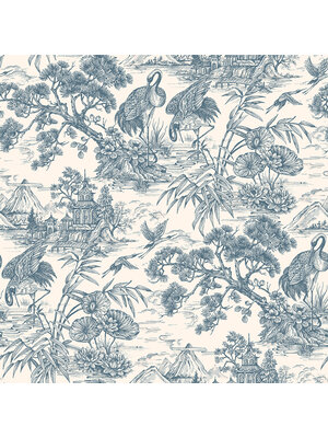 Dutch Wallcoverings Arboretum - Natoru Navy Cream - Creme/Blauw