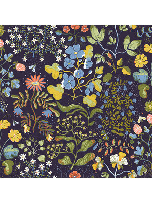 Dutch Wallcoverings Fägring - Groh - Donkerblauw/Groen