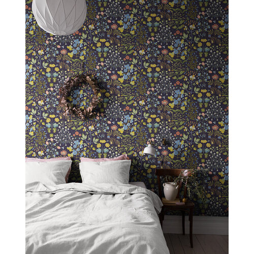 Dutch Wallcoverings Fägring - Groh - Donkerblauw/Groen