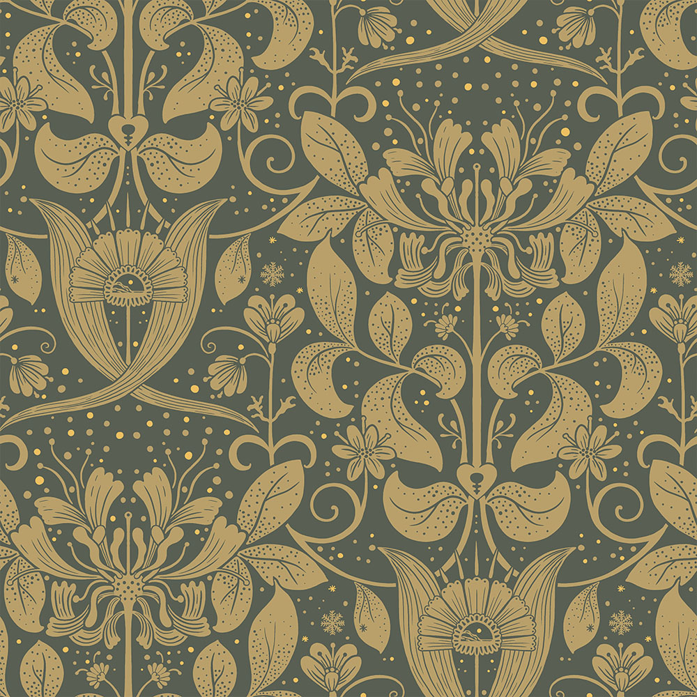 Dutch Wallcoverings Hjärterum - Berit - Donkergroen afbeelding
