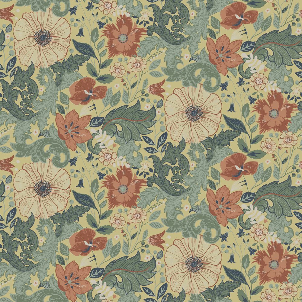 Dutch Wallcoverings Angas - Victor Yellow - Geel afbeelding