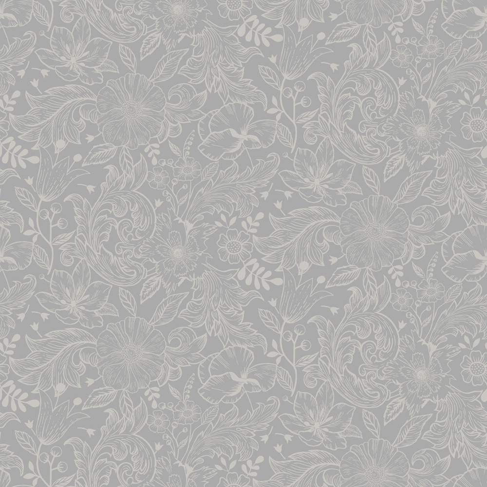 Dutch Wallcoverings Angas - Wilma Grey - Grijs afbeelding