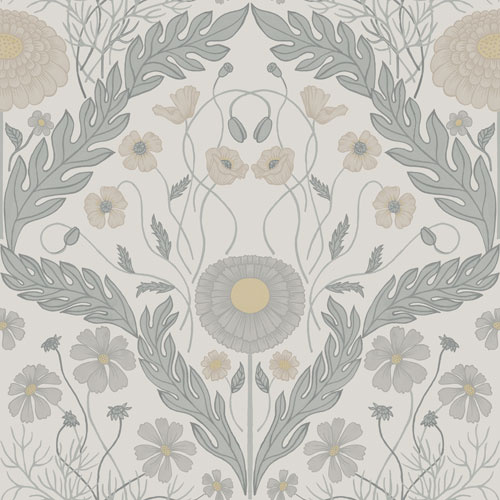 Dutch Wallcoverings Blomstermala - Marguerite Grey - Grijs