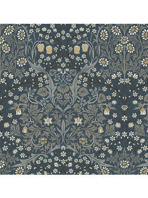 Dutch Wallcoverings British Heritage Bloem Blw/- Grijs