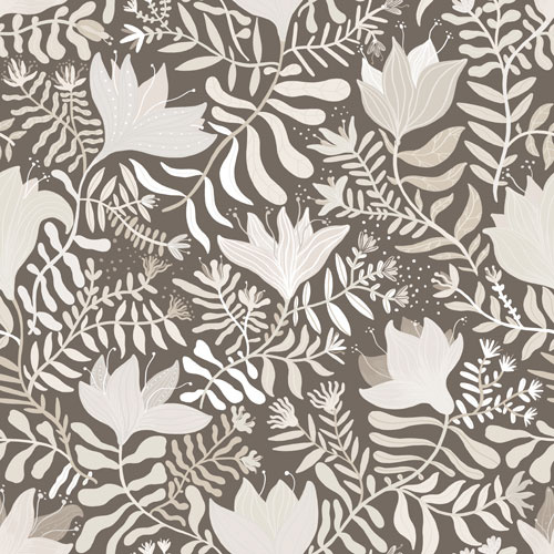 Dutch Wallcoverings Lina - Brita Grey - Grijs afbeelding