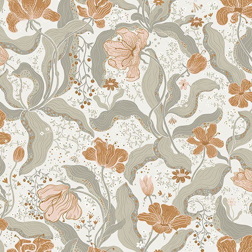 Dutch Wallcoverings Lina II - Bodri Grey - Grijs afbeelding