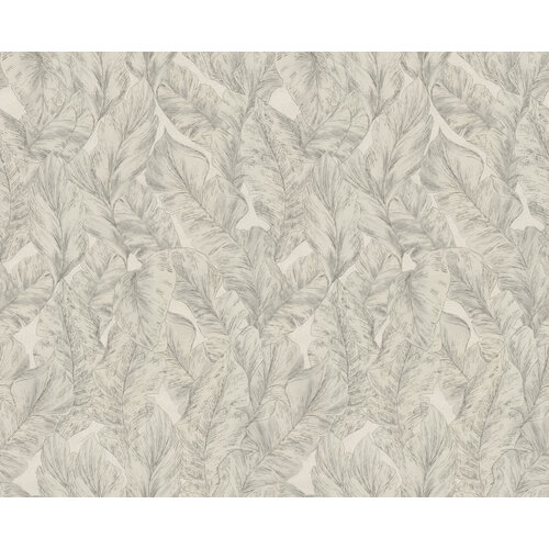 Dutch Wallcoverings Roberto Cavalli 9 - Bladeren - Grijs