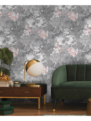 Dutch Wallcoverings Amazonia - Sarasota Grey/Pink - Grijs/Roze