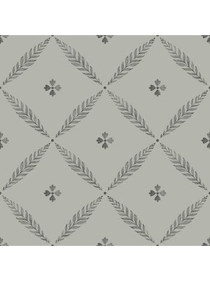 Dutch Wallcoverings Blomstermala - Henry Grey/Black - Grijs/Zwart