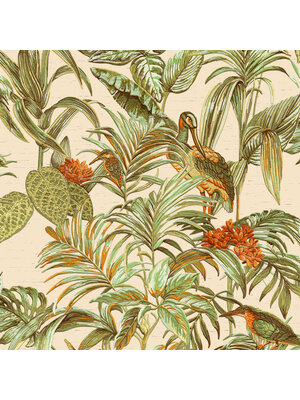 Dutch Wallcoverings Wallstitch/Bs1 Bird Of Paradise Grn - Groen Dutch Wallcoverings Wallstitch/Bs1 Bird Of Paradise Grn - Groen