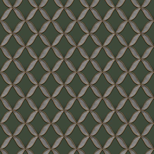 Dutch Wallcoverings Fabric Touch/Bs1 Geometric Dark Grn - Groen