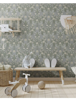 Dutch Wallcoverings Klara & Tove - Äng Green - Groen