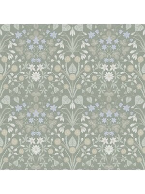 Dutch Wallcoverings Langenas - Varblommor Green - Groen