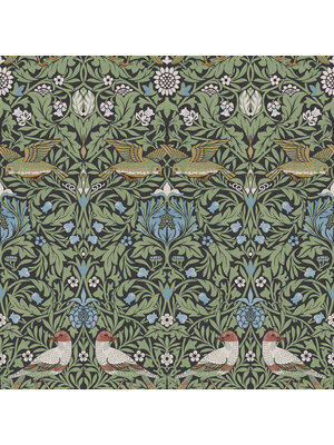 Dutch Wallcoverings Hidden Treasures 2 -Bird Green/Blue - Groen/Blauw