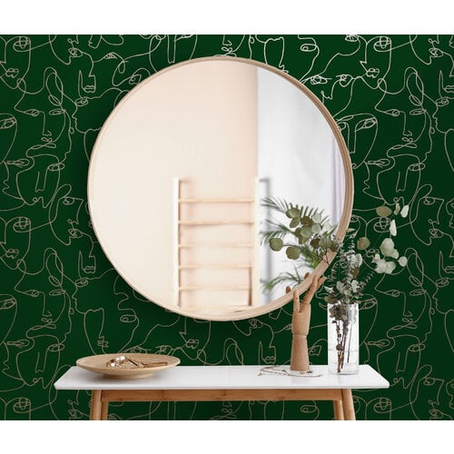 Dutch Wallcoverings Amazonia - Linear Visage Green/Gold - Groen/Goud