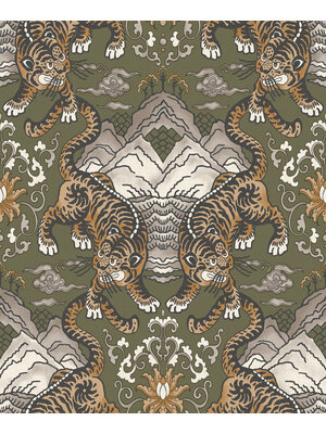 Dutch Wallcoverings Khalili - Tora Khaki - Groen/Oranje Dutch Wallcoverings Khalili - Tora Khaki - Groen/Oranje