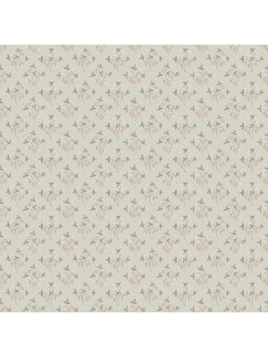 Dutch Wallcoverings Rosenlycka - Strawberries Neutral - Groen/Rood/Wit