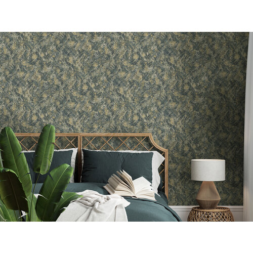 Dutch Wallcoverings Arabesque - Pluma Teal Gold - Multi