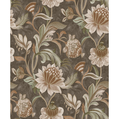 Dutch Wallcoverings Arabesque - Cecelia Charcoal Rust - Multi