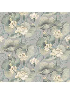 Dutch Wallcoverings Designology - Waterlily Silver - Multi Dutch Wallcoverings Designology - Waterlily Silver - Multi