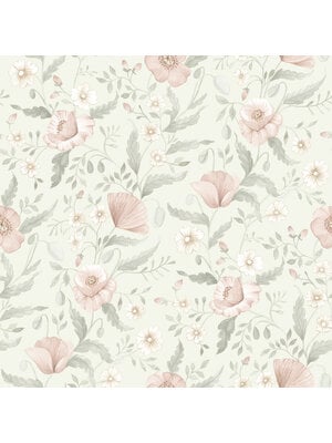 Dutch Wallcoverings Rosenlycka - Garden Flowers Light Blue - Multi