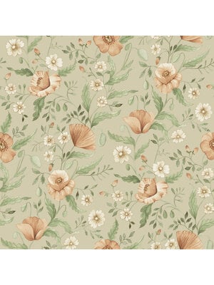 Dutch Wallcoverings Rosenlycka - Garden Flowers Beige - Multi